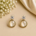 Crystal Glow Cat's Eye Stud Earrings
