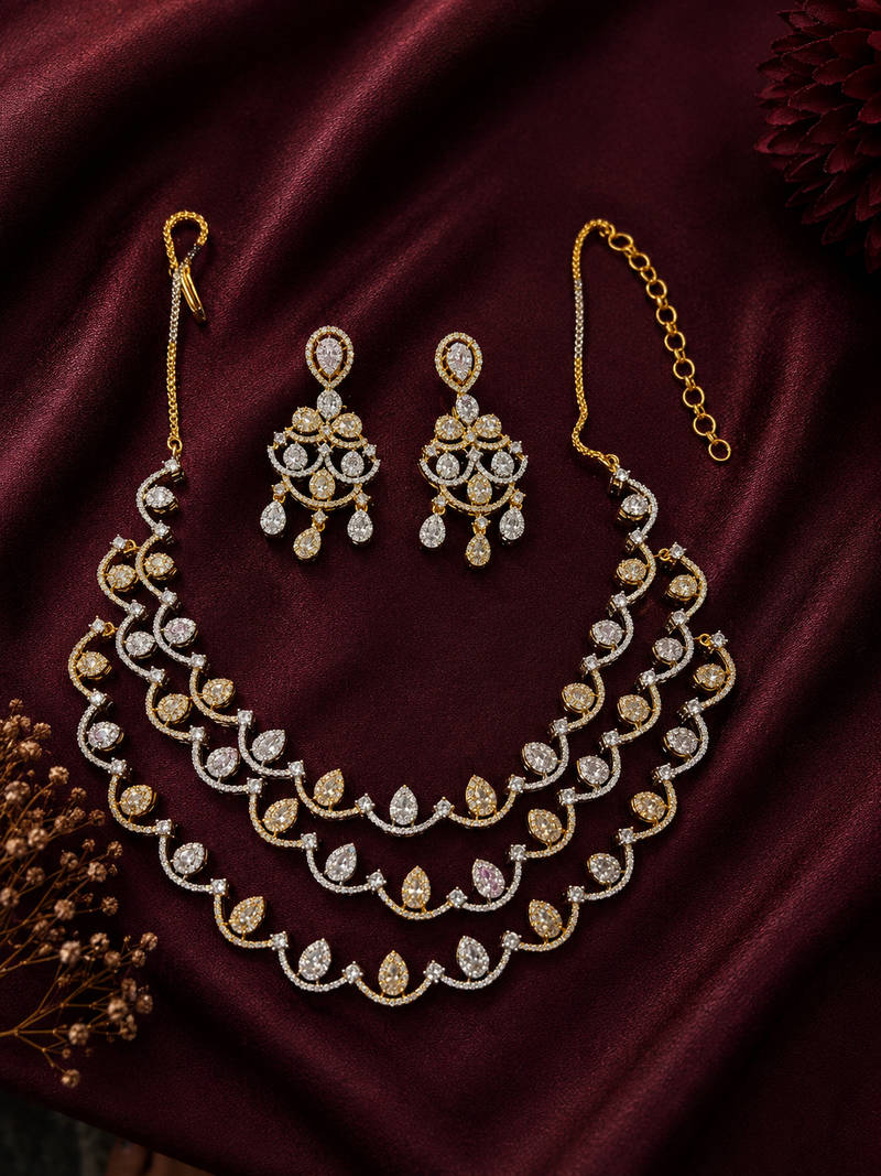 Royal Cascade CZ Necklace Set