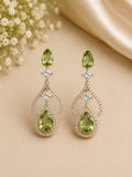 Emerald Grace CZ Teardrop Dangle Earrings