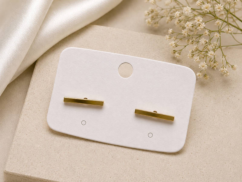 Minimalist Gold Bar Stud Earrings