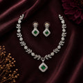 Emerald Blossom CZ Necklace Set