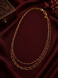 Triple Layer Red Bead Chain Necklace