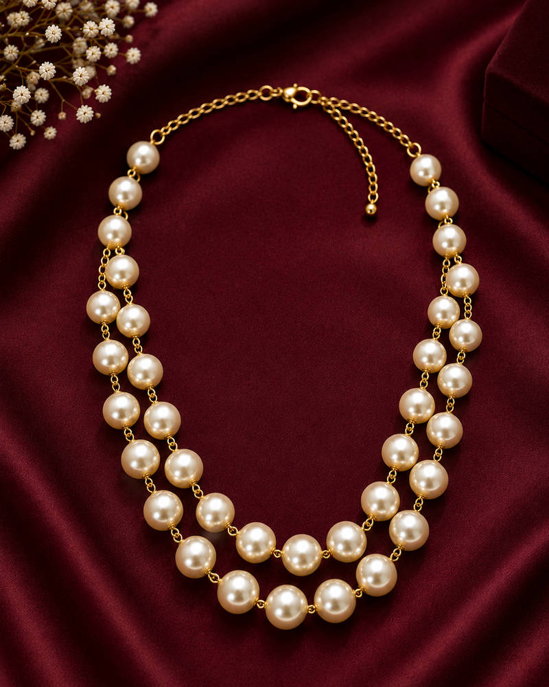 Double Layer Swarovski Pearl Necklace