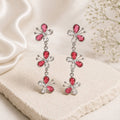 Ruby Bloom Butterfly Drop Earrings