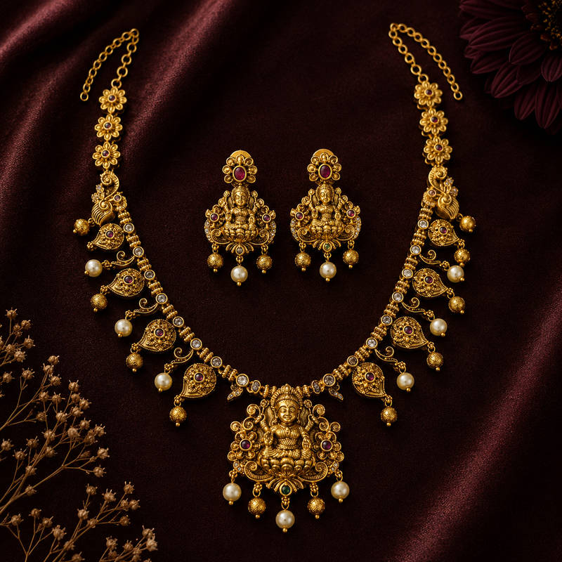 Mahalakshmi Heritage Temple Necklace Set