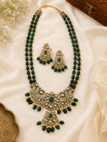 Emerald Beads Kundan Necklace Set