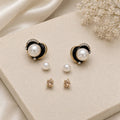 Pearl Elegance 3-Pair Stud Earrings Set