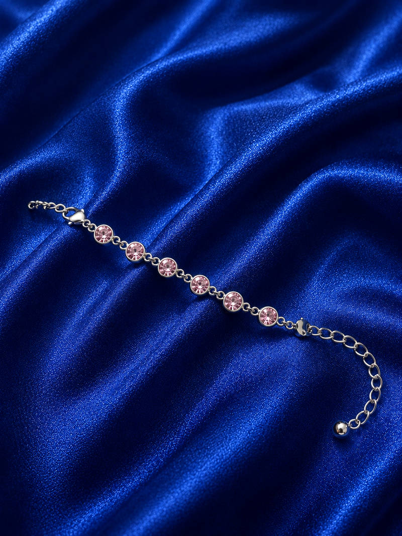 Blush Spark Crystal Tennis Bracelet