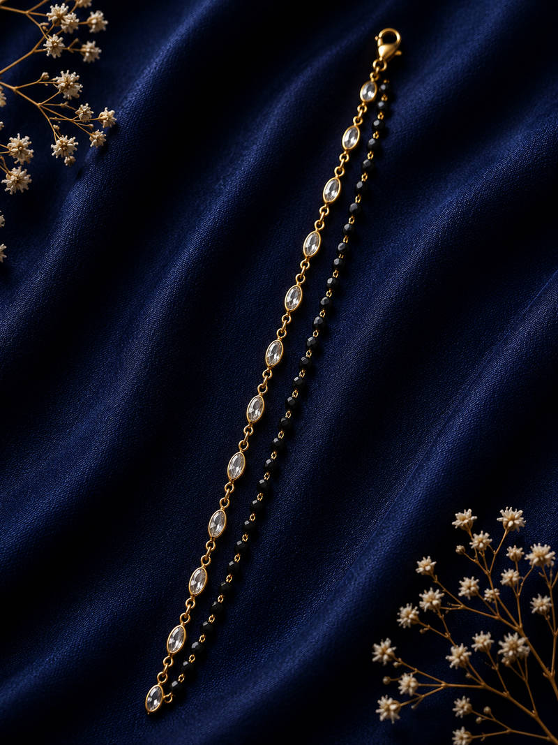Midnight Elegance Dual Layer Bracelet
