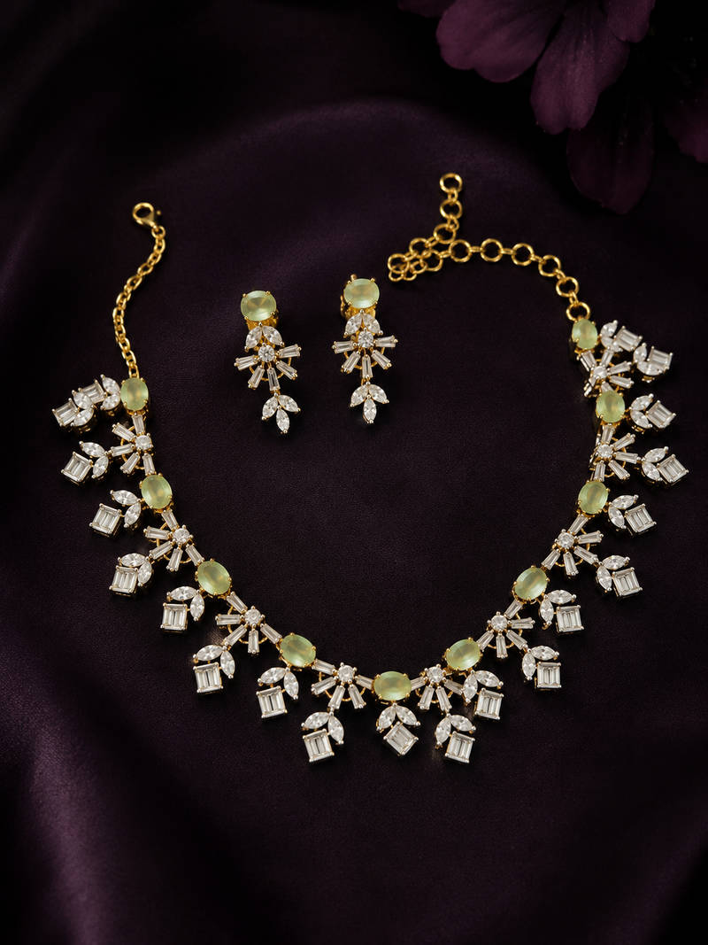 Celeste Mint CZ Necklace Set