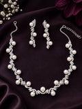 Pearl Vine CZ Necklace Set