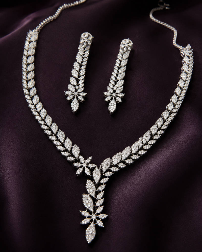 Royal Vine CZ Necklace Set