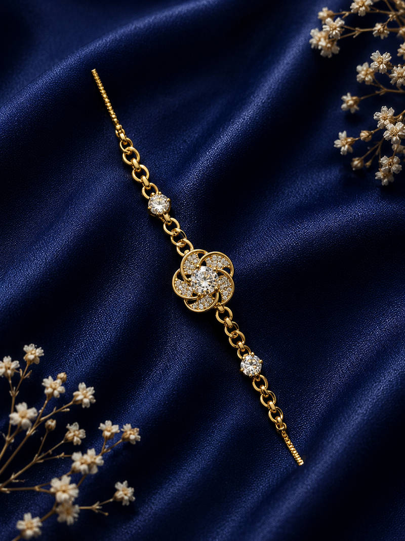 Radiant Bloom CZ Floral Bracelet
