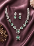 Emerald Elegance CZ Necklace Set