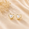 Heart Pearl Stud Earrings – 925 Silver Polish