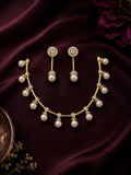 Pearl Cascade CZ Necklace Set