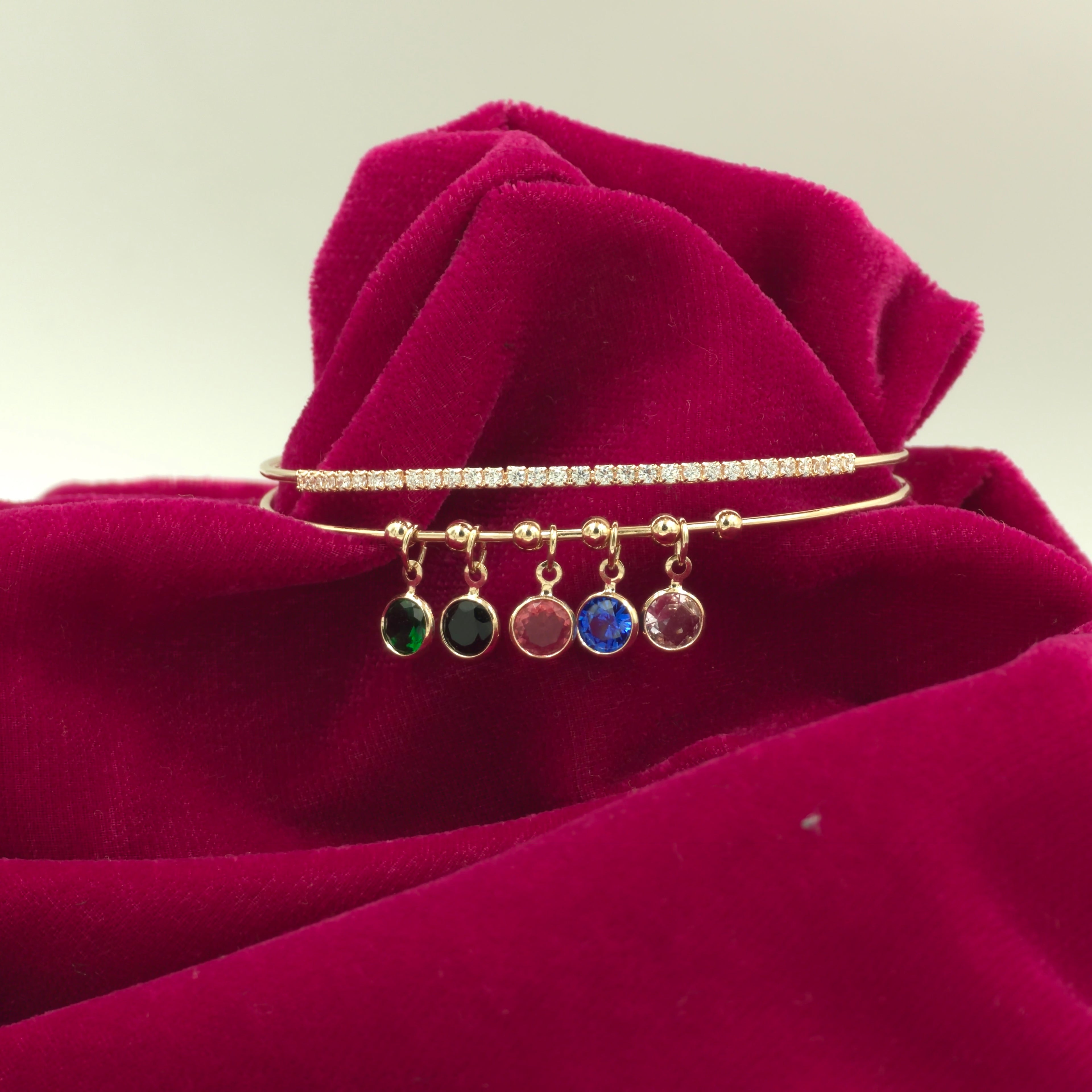 Rainbow Charm Gold Bracelet