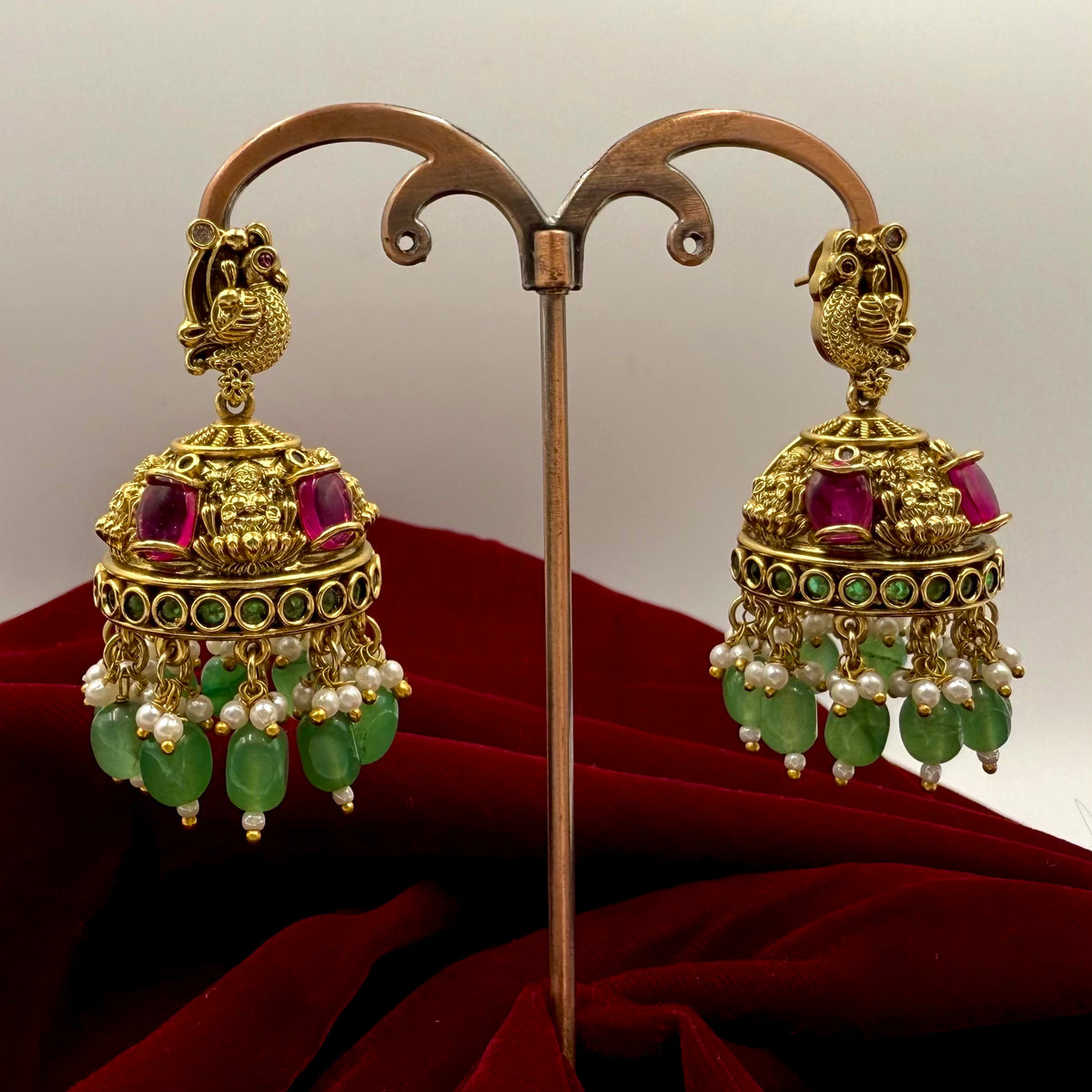 Antique Peacock Jhumka Earrings