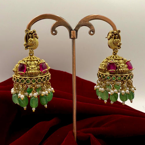 Antique Peacock Jhumka Earrings