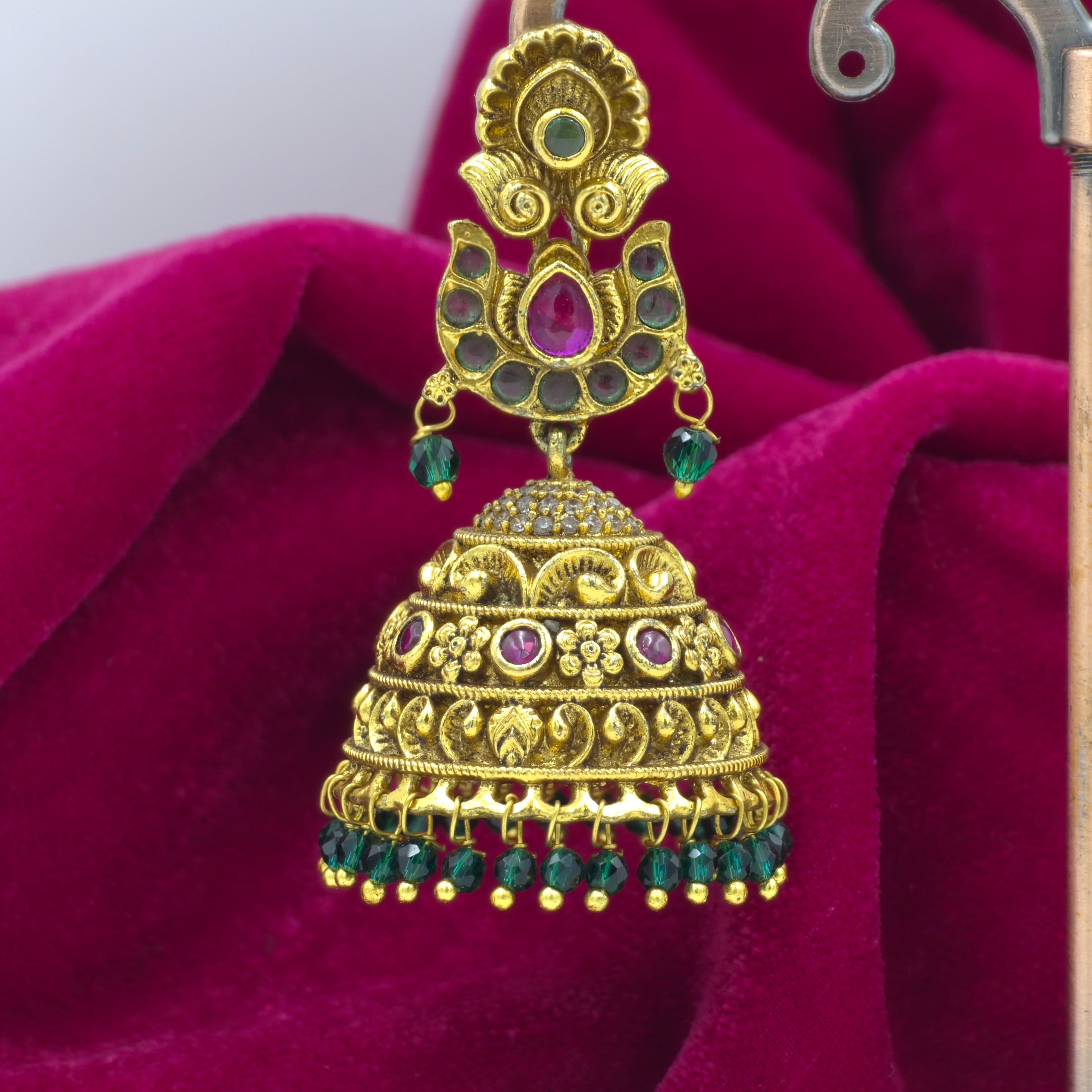 Antique Temple Jhumka Earrings