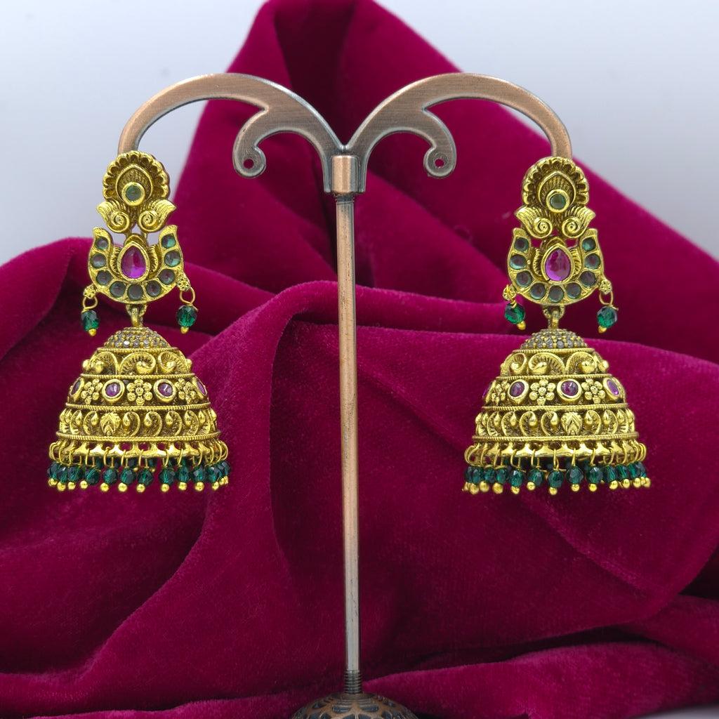 Antique Temple Jhumka Earrings
