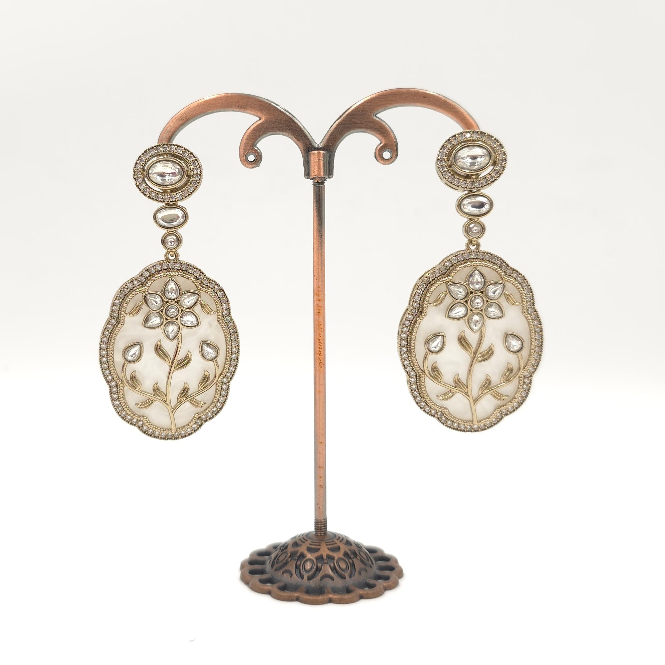 Ruby Bloom Mother of Pearl Earrings
