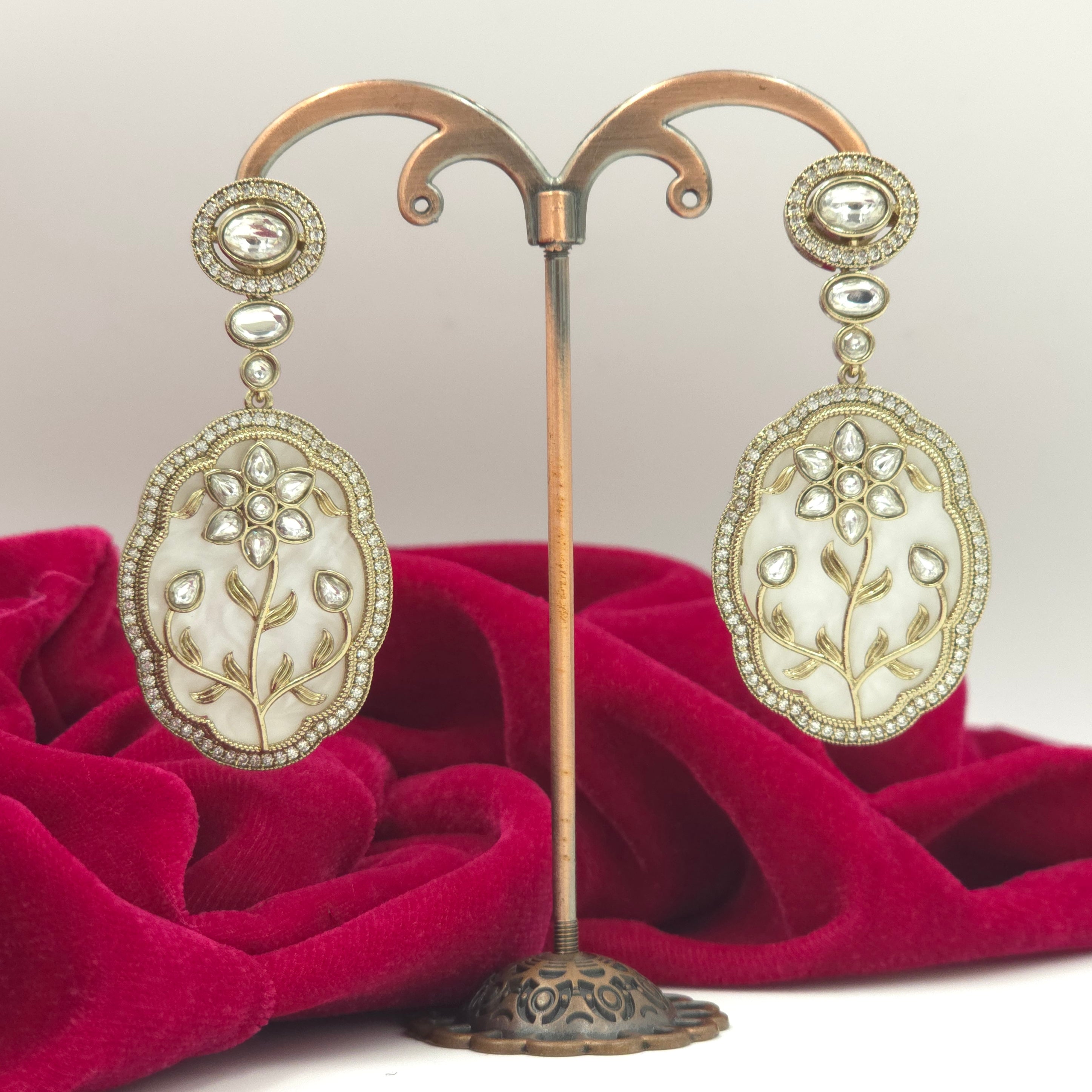 Ruby Bloom Mother of Pearl Earrings