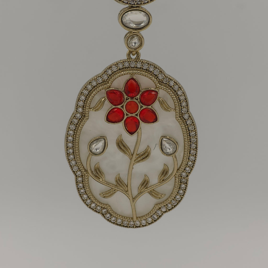 Ruby Bloom Mother of Pearl Earrings