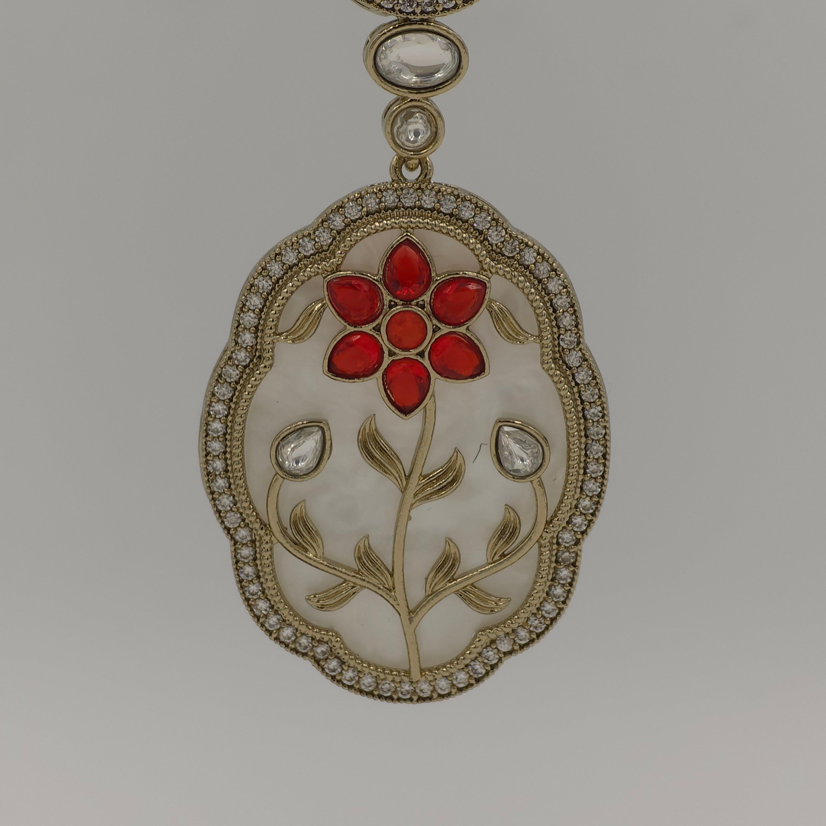 Ruby Bloom Mother of Pearl Earrings