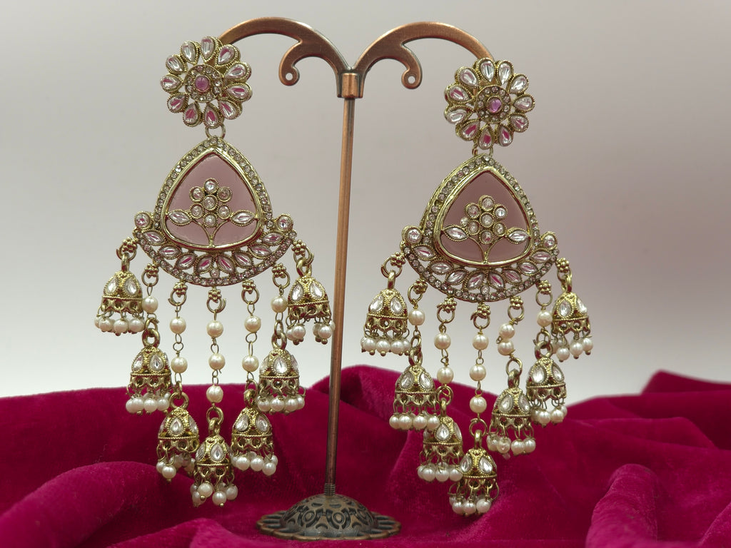Blush Jhumki Pearl Chandeliers