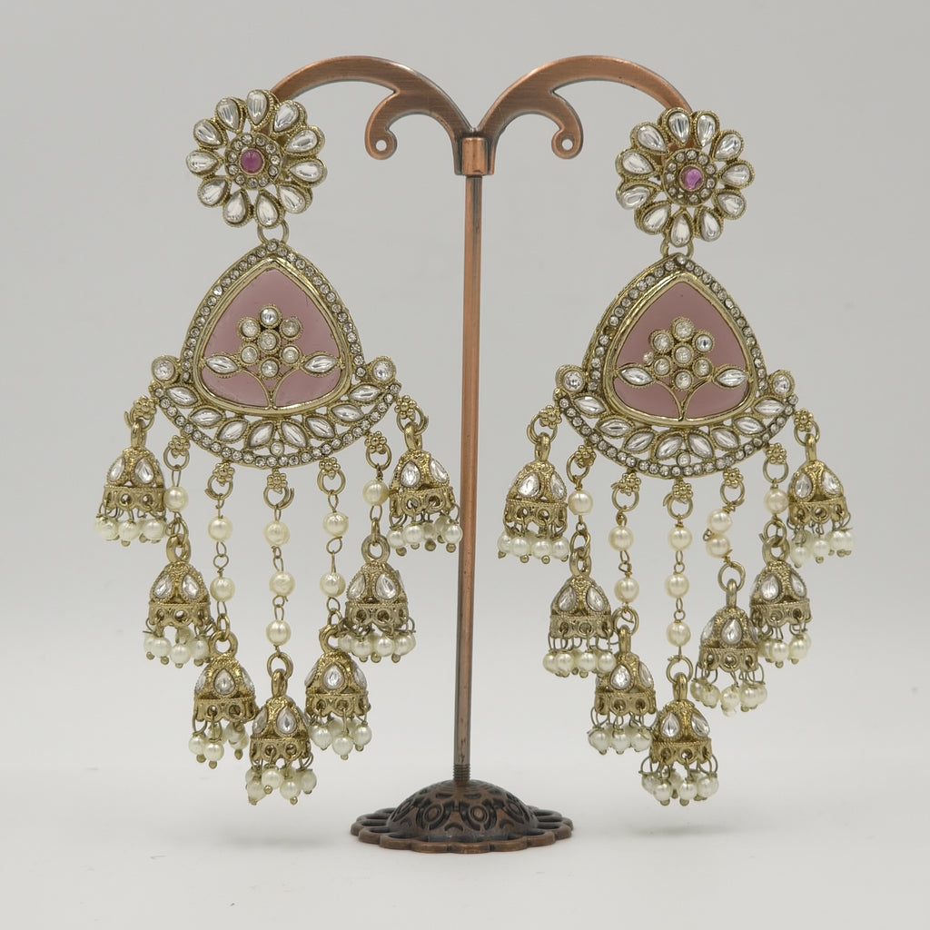 Blush Jhumki Pearl Chandeliers