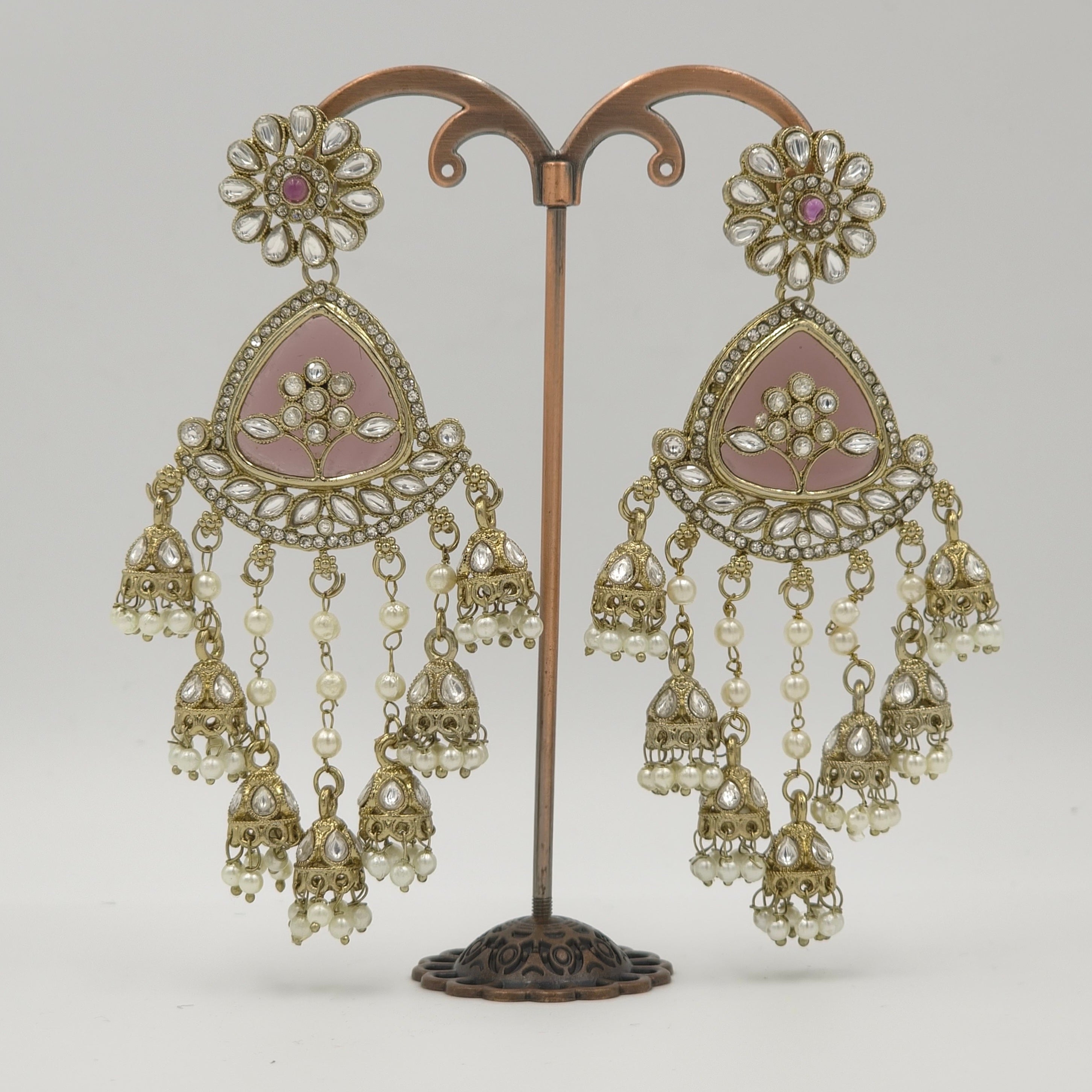 Blush Jhumki Pearl Chandeliers