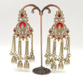 Ruby Regal Tassel Jhumka Earrings
