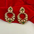 Emerald Kundan Statement Drop Earrings