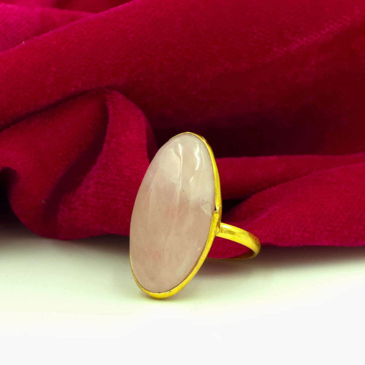Natural Gemstone Adjustable Statement Ring