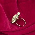 Silver Floral CZ Adjustable Statement Ring