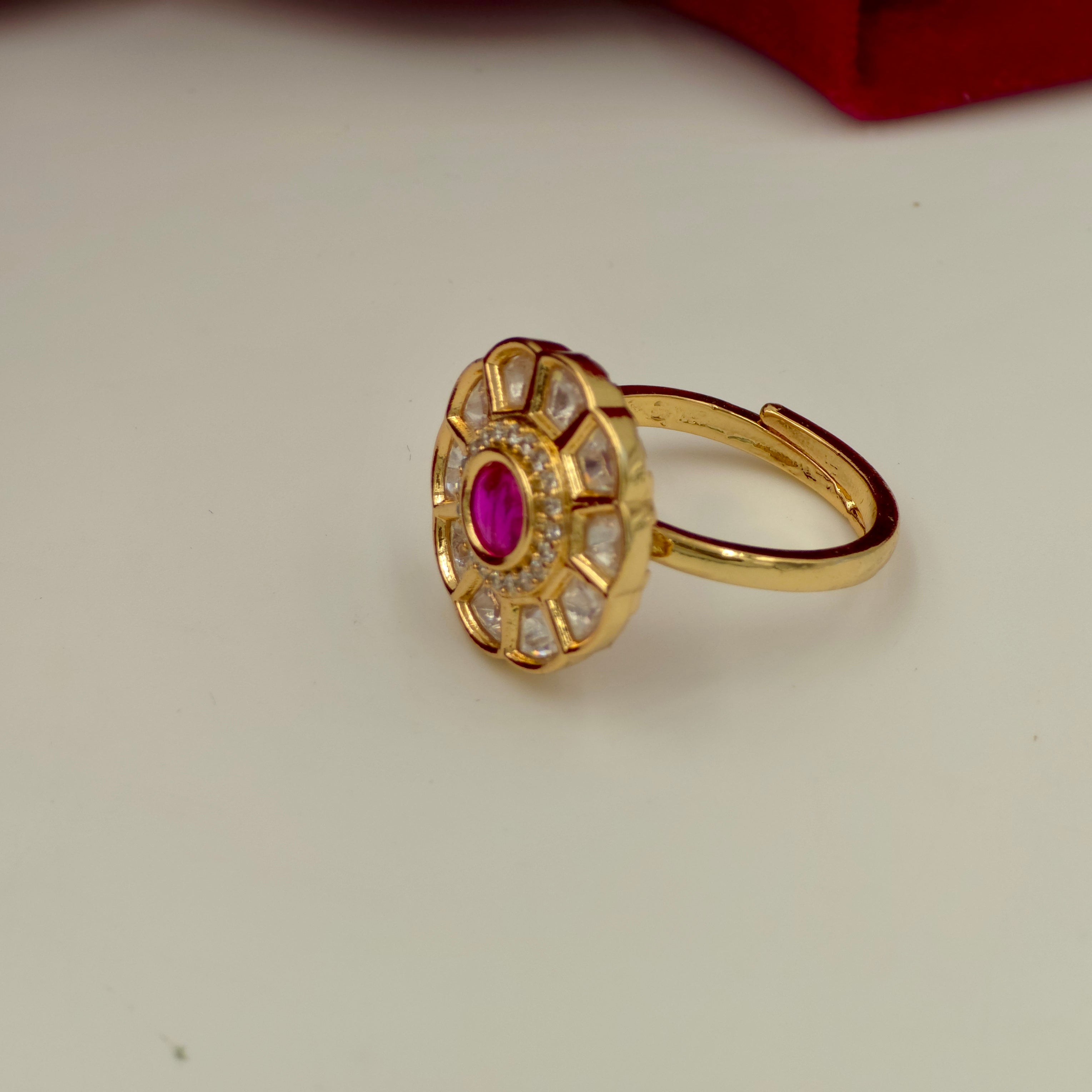 Ruby Bloom CZ Uncut Adjustable Ring