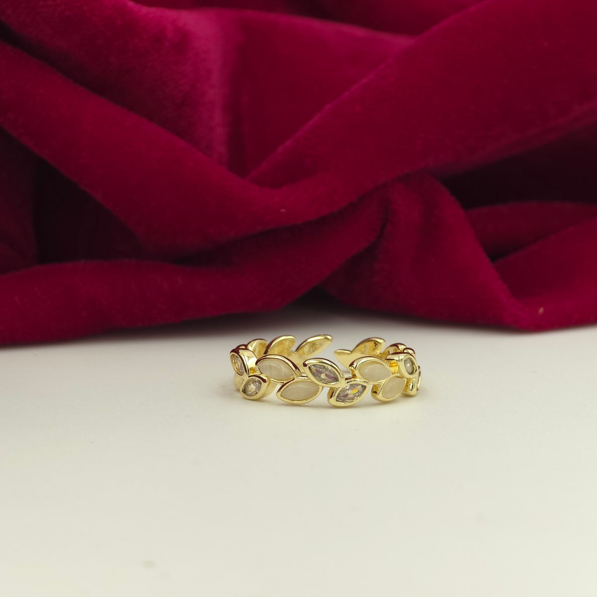 Celeste Leaf Adjustable Ring