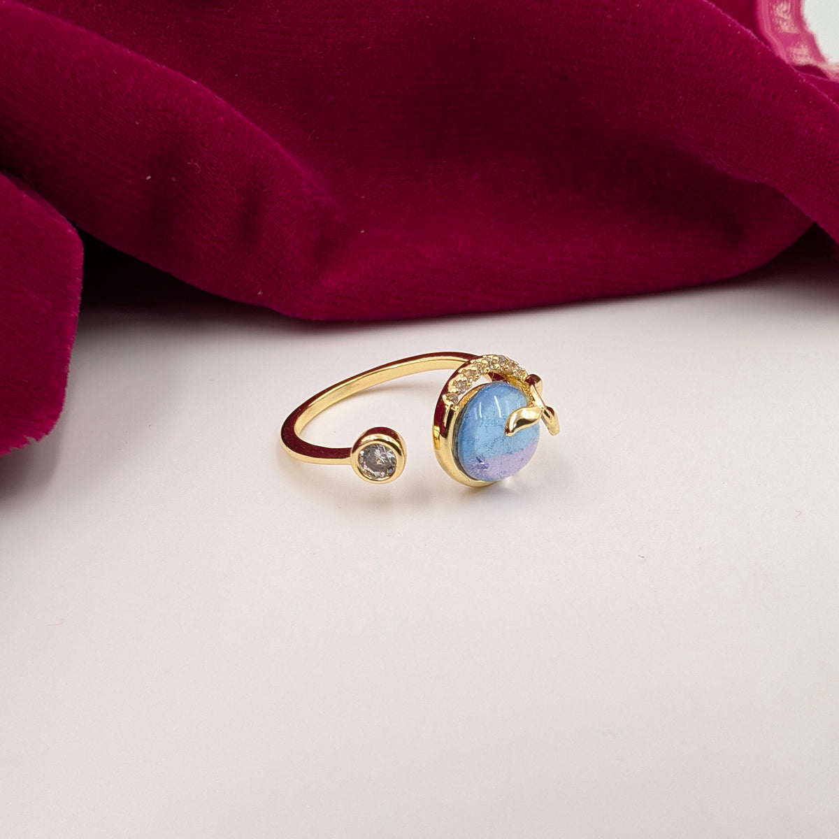 Celestial Moonstone Adjustable Ring