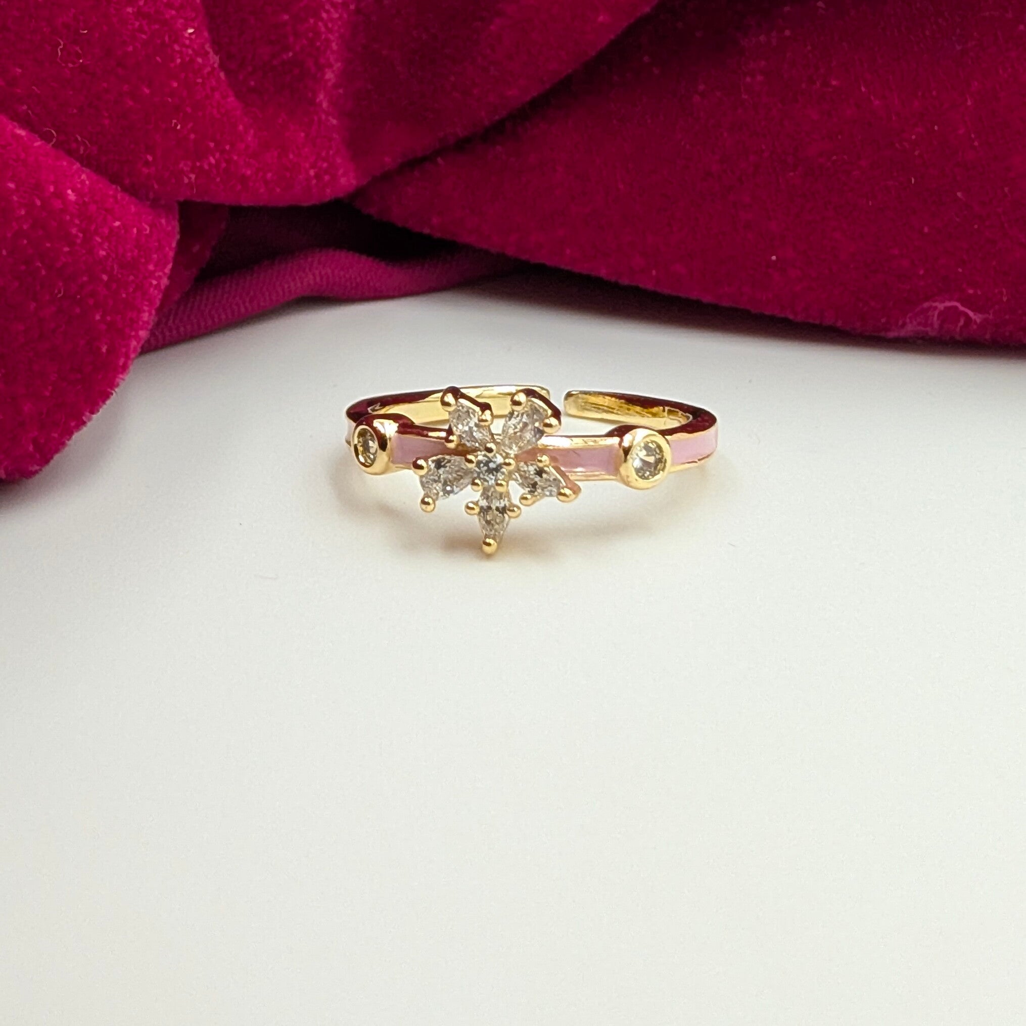 Blush Blossom Adjustable Ring