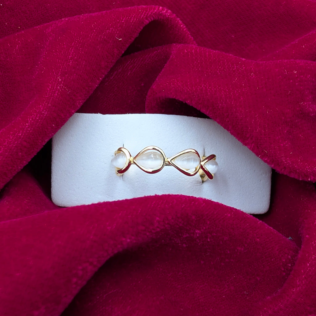 Pearl Petal Adjustable Ring