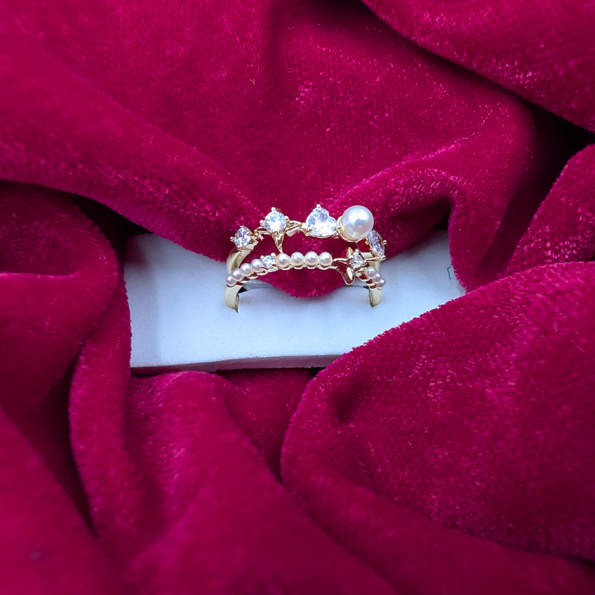 Celestial Pearl Adjustable Ring