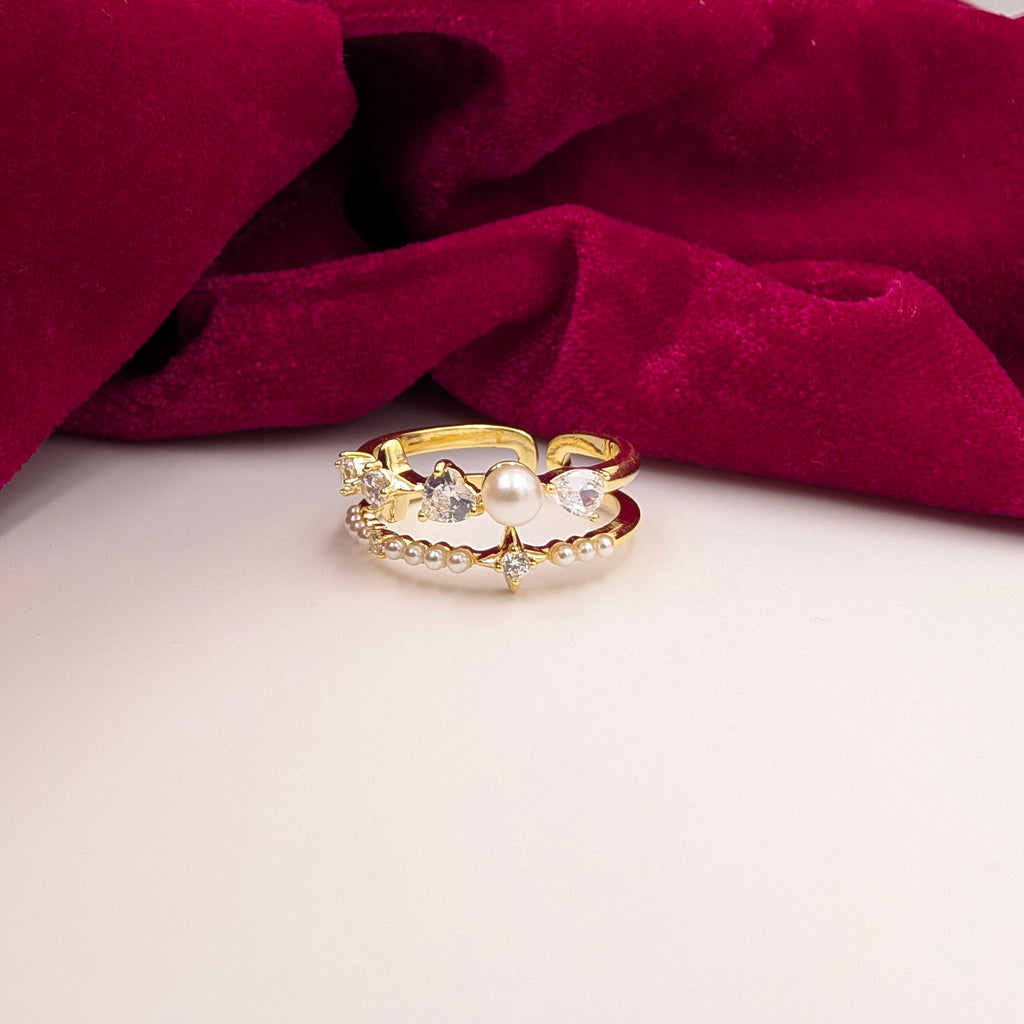 Celestial Pearl Adjustable Ring