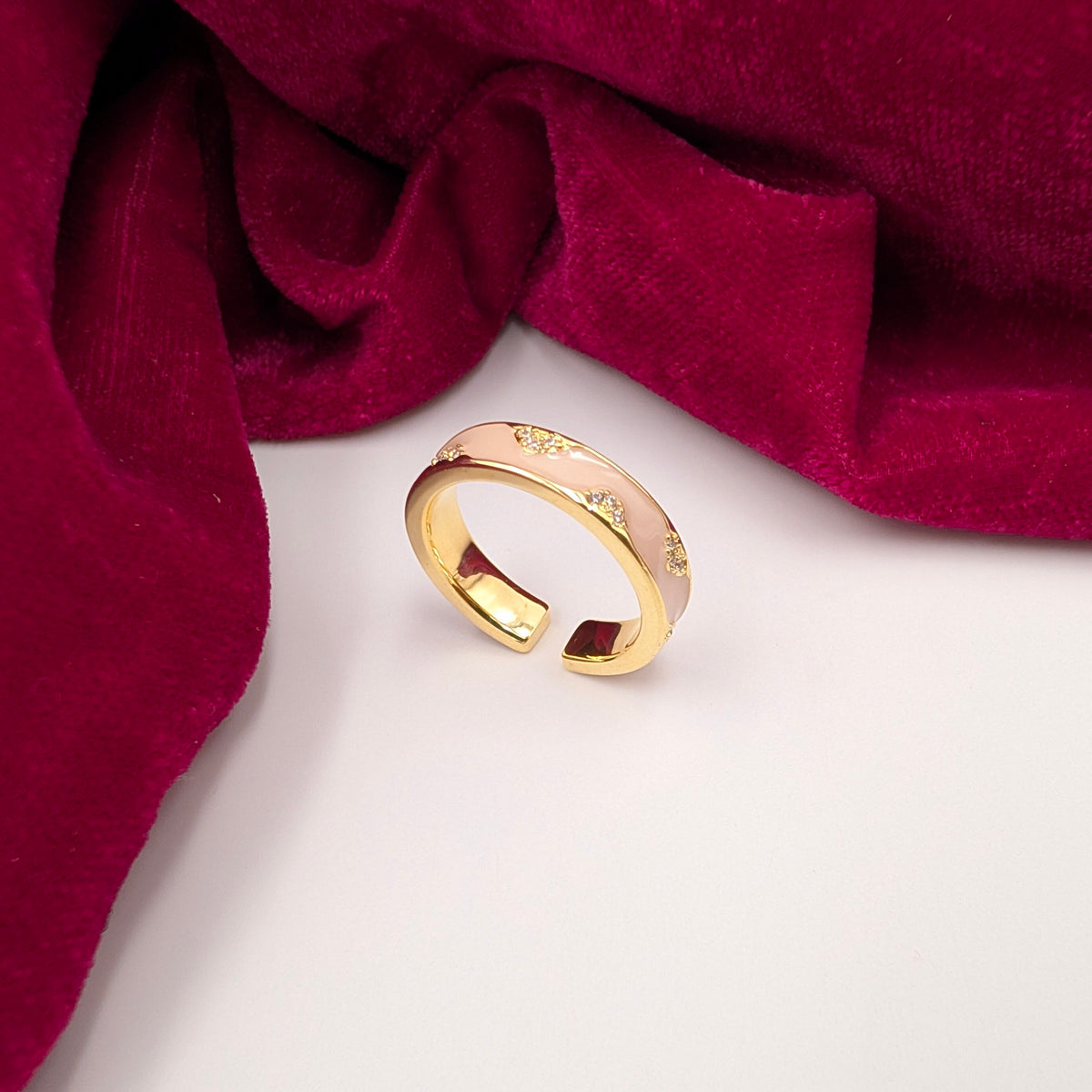 Blush Spark Adjustable Ring