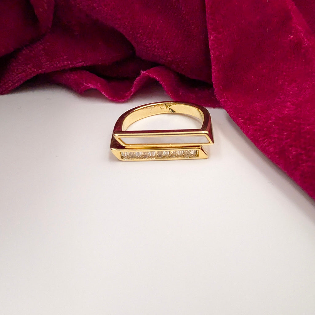 Linear Luxe Adjustable Ring
