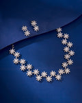 Snowflake Bloom CZ Necklace Set