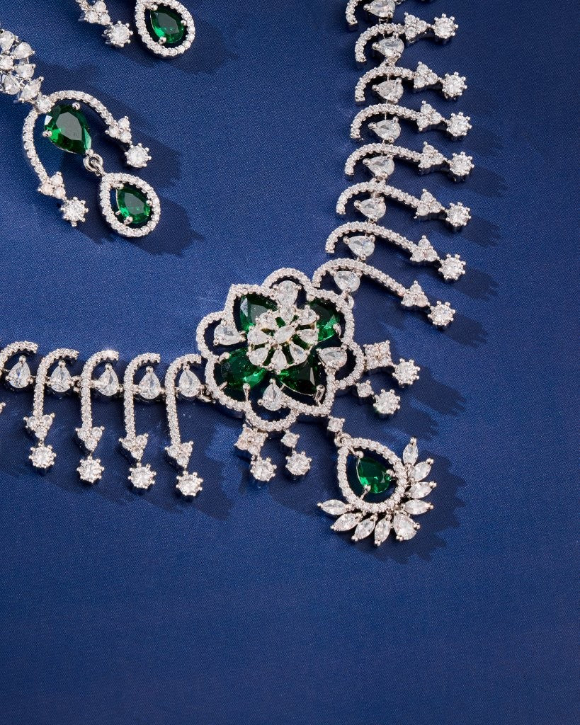 Emerald Luxe CZ Necklace Set