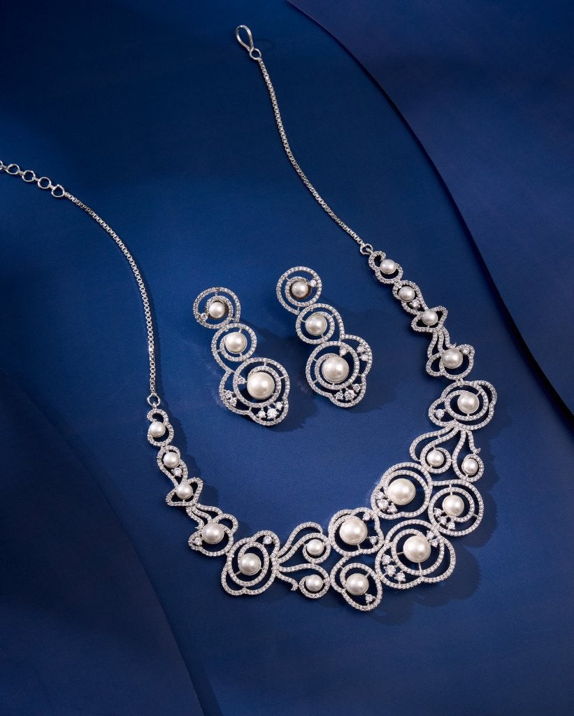 Celeste Pearl CZ Jewelry Set
