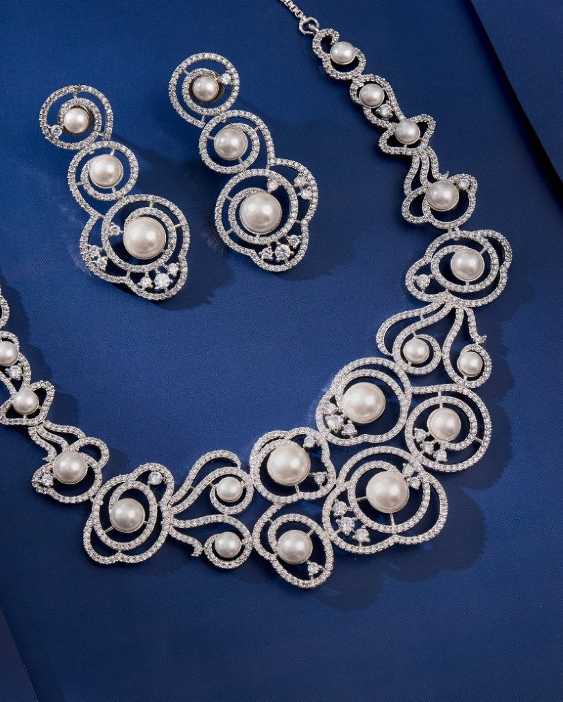 Celeste Pearl CZ Jewelry Set