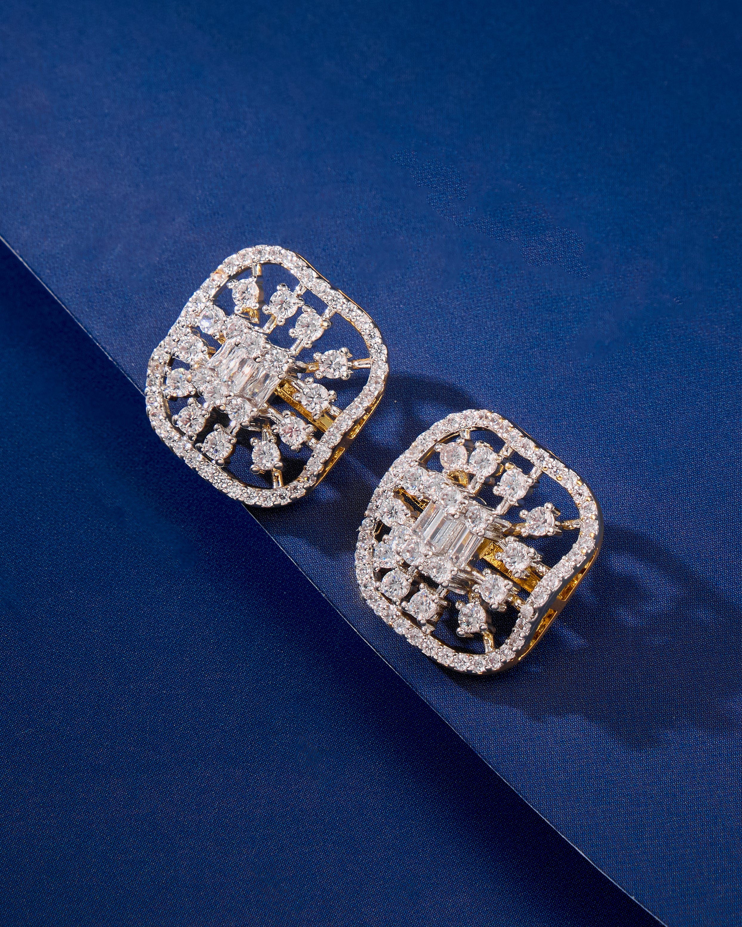 Celestial Spark CZ Stud Earrings